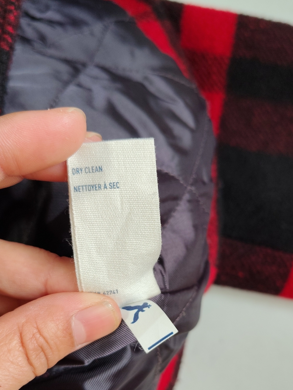 American Eagle Wool Blend Double Breasted Buffalo Plaid Pea Coat Size M Y2K - Picture 9 of 16